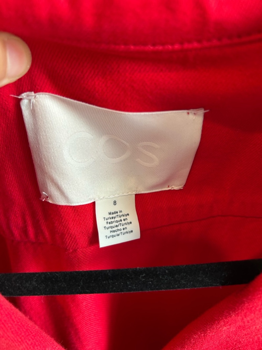 COS Red Denim Button-Up Shirt - Picture 4 of 7